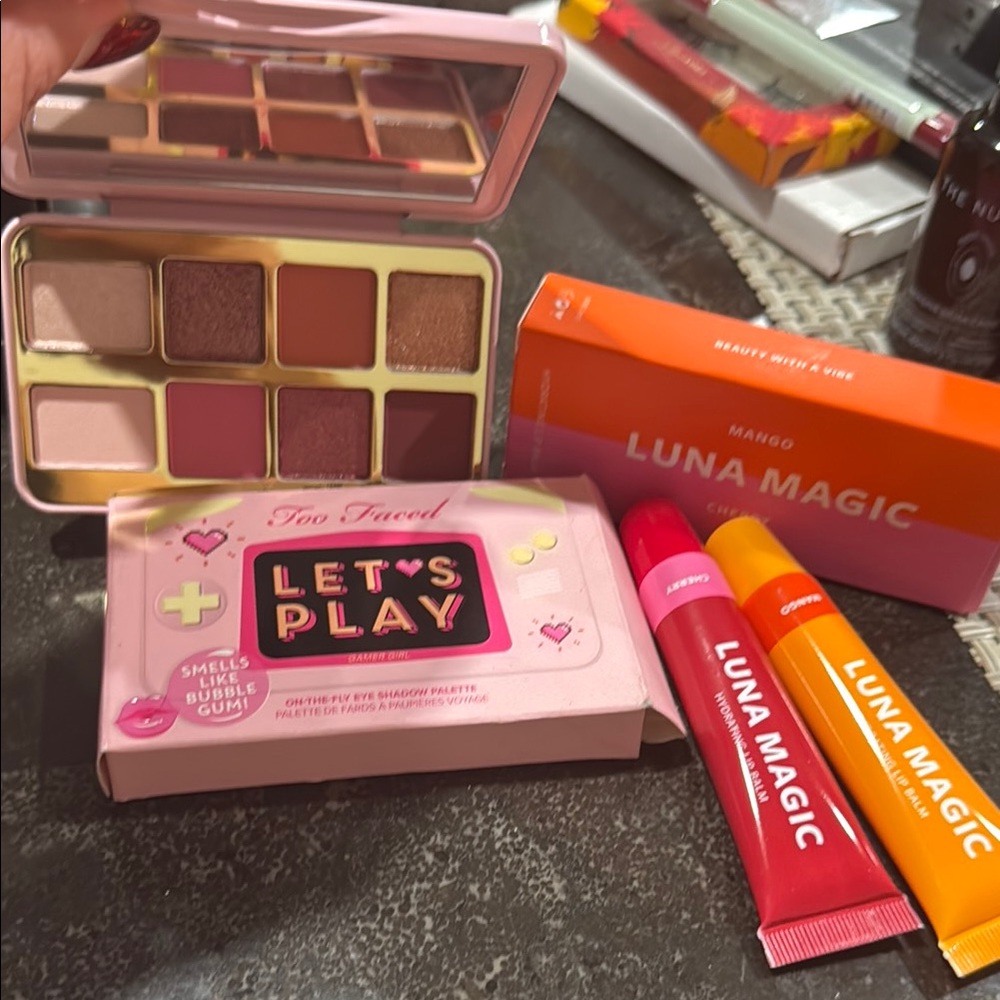 Too Faced Let's Play Eyeshadow Palette and Luna Magic Lip Gloss Set